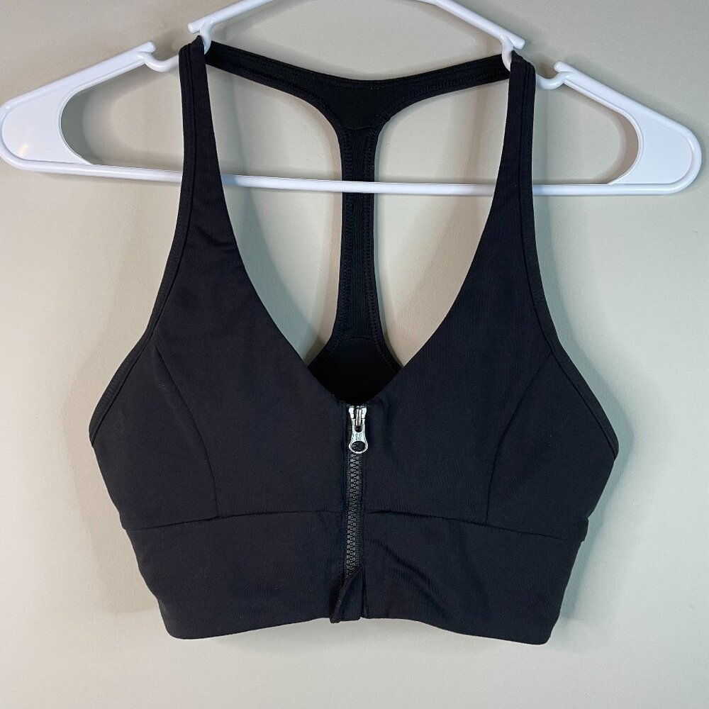 Lululemon Zipper Cool to Street Racerback Sports Bra Black No Tag Size 4